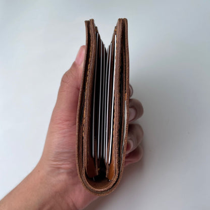 GRAND AMBER – NAWAL CAMEL BROWN BIFOLD WALLET