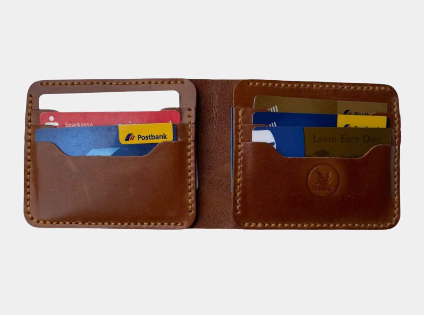 GRAND AMBER – NAWAL CAMEL BROWN BIFOLD WALLET
